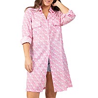ROBE CHEMISE LOTUS ROSE POUDRE - Terre Rouge