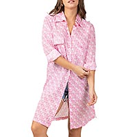 ROBE CHEMISE LOTUS ROSE POUDRE - Terre Rouge