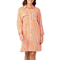 ROBE CHEMISE RAYE CORAIL - Terre Rouge