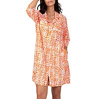 ROBE CHEMISE TIE DYE ORANGE - Terre Rouge