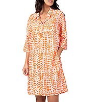 ROBE CHEMISE TIE DYE ORANGE - Terre Rouge
