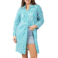 ROBE CHEM RAYE BLEU MARIN - Terre Rouge