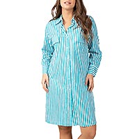 ROBE CHEM RAYE BLEU MARIN - Terre Rouge