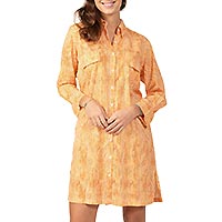 ROBE CHEM RAYURES ORANGE  - Terre Rouge
