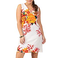 ROBE DR CORAIL FLEURI BLANC - Terre Rouge