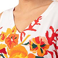 ROBE DR CORAIL FLEURI BLANC - Terre Rouge