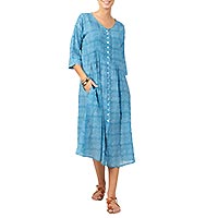 ROBE LO COQUILLAGES BLEU MARIN - Terre Rouge
