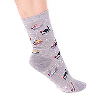 AMARYLLIS CAT SOCKS GREY - Thought