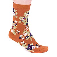 ARYA SOCKS FLORAL ORANGE - Thought