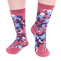 ARYA SOCKS FLORAL PINK - Thought