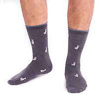 JAMAL ANIMAL SOCKS GREY - Thought
