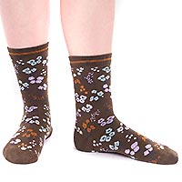 LANEY FLORAL SOCKS GREEN - Thought