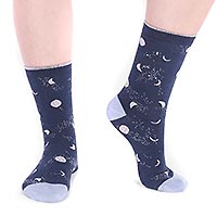MONA MOON SOCKS BLUE - Thought
