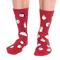 SNOWMAN SOCKS BRIGHT RED - Thought