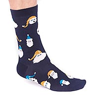 SNOWMAN SOCKS NAVY - Thought