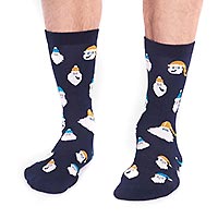 SNOWMAN SOCKS NAVY - Thought