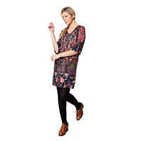 TAPESTRY DRESS AUBERGINE - Thought