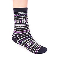 WAVERLY PATTERN SOCKS BLACK - Thought