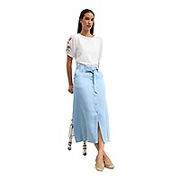 MAXI SKIRT SILVIA DENIM BLUE - Tinta Style