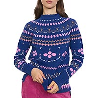 PULL SALZBOURG BLUE PINK - Tinta Style