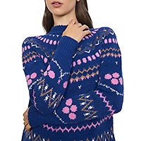 PULL SALZBOURG BLUE PINK - Tinta Style