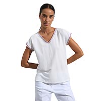 TSH GALLY BLANC MULTI - Tinta Style