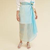 FOULARD LEO BLEU KAKI - Traits Paris