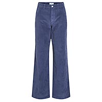 BABETTE WIDE CORD PANTS INDIGO - Vila