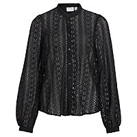 CHIKKA LACE SHIRT BLACK - Vila