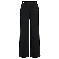 DIANA WIDE JEAN BLACK DENIM - Vila
