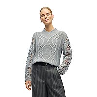 ELISSE PULL LIGHT GREY MELANGE - Object