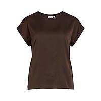 ELLETTE TOP COFFEE BEAN - Vila