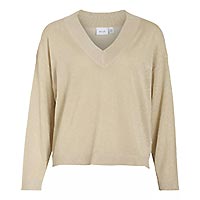 GINNY VNECK FROSTED ALMOND - Vila