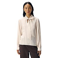 JACIRA BOW SHIRT WHITE SAND - Object