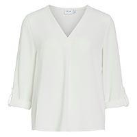 JOSA VNECK TOP SNOW WHITE - Vila