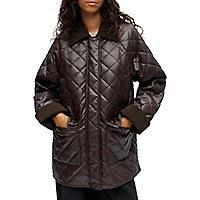 JUNA QUILTED JACKET SEAL BROWN - Object