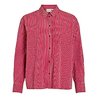KATIKA SHIRT STRIPES RED - Vila