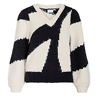 KUNNO KNIT TOP BIRCH BLACK - Vila
