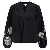 MERLE HOPE TOP BLACK WHITE - Object