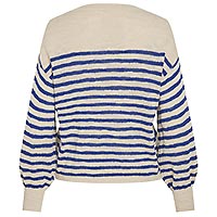 POCA STRIPES VNECK BLUE WHITE - Vila