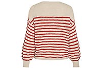 POCA STRIPES VNECK RED WHITE - Vila