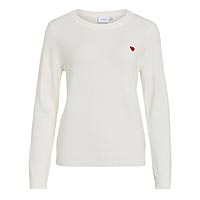 RIL O NECK KNIT DETAIL WHITE - Vila