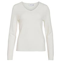 RIL VNECK KNIT TOP WHITE - Vila