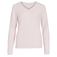 RIL VNECK LS KNIT TOP CHERRY  - Vila