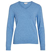 RIL V NECK KNIT TOP LIGHT BLUE - Vila