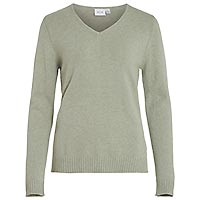 RIL V NECK OIL GREEN - Vila