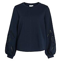 SANDY SWEAT TOP NAVY BLAZER - Vila