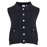 SIBELLA SHIRT COLLAR VEST NAVY BLAZER - Vila