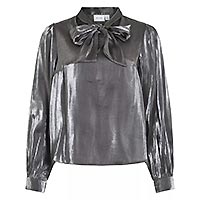 VIESSA SHIMMER SHIRT SILVER - Vila