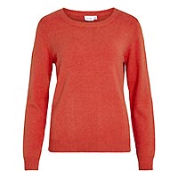 VIRIL O NECK AURORA RED - Vila